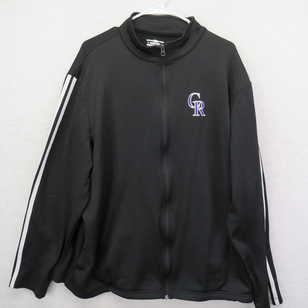 Colorado Rockies MLB Genuine Merchandise Black Full Zip Track Jacket Mens‎ 2XL